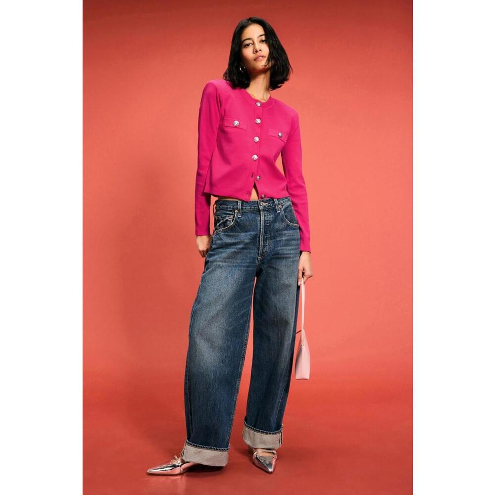 L'agence Toulouse Cropped Cardigan Size S/P ( with stain on arm)